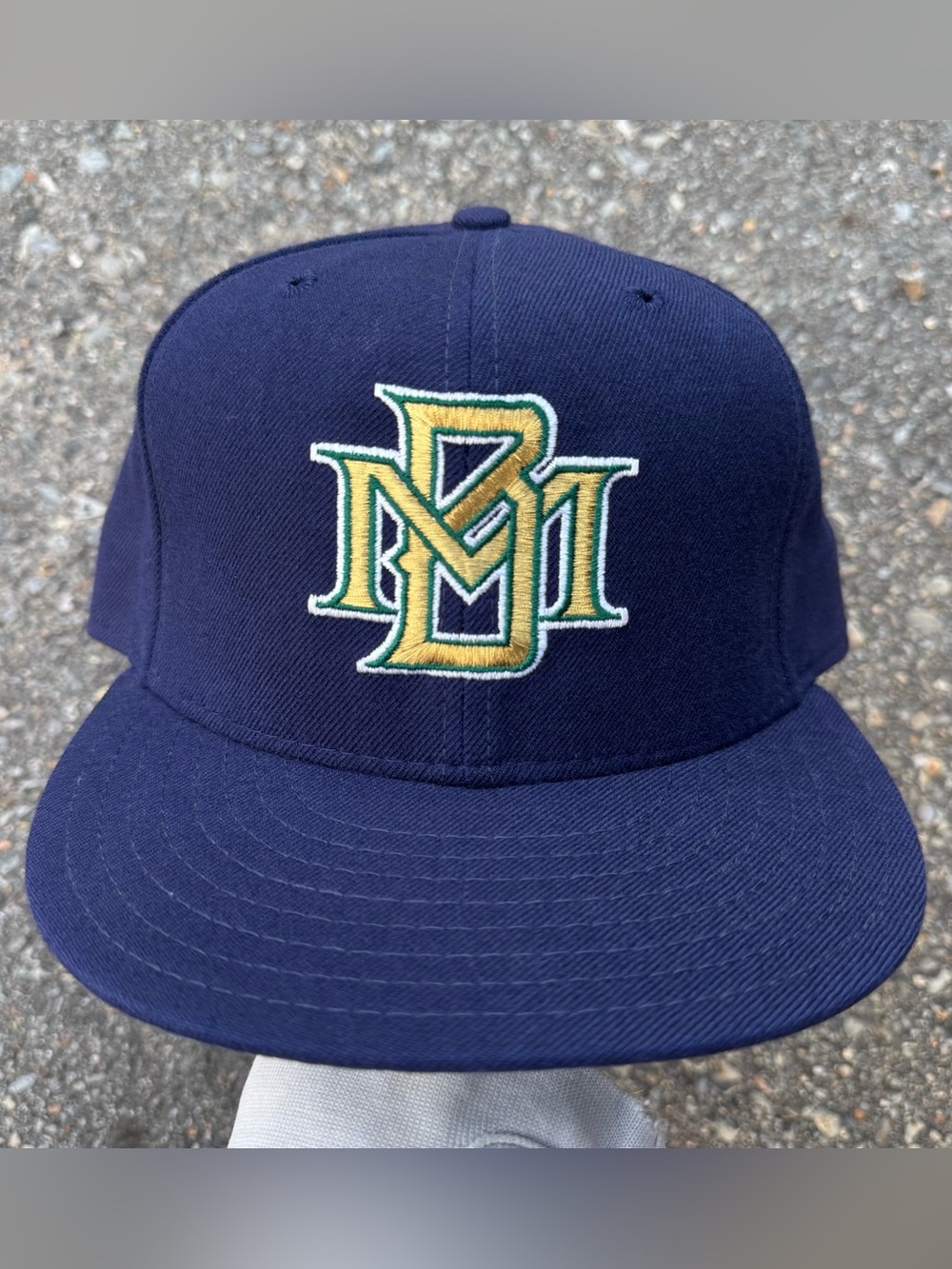 Vintage Milwaukee Brewers Fitted Hat Cap Size 7 Wool Made In USA VTG 90s MLB